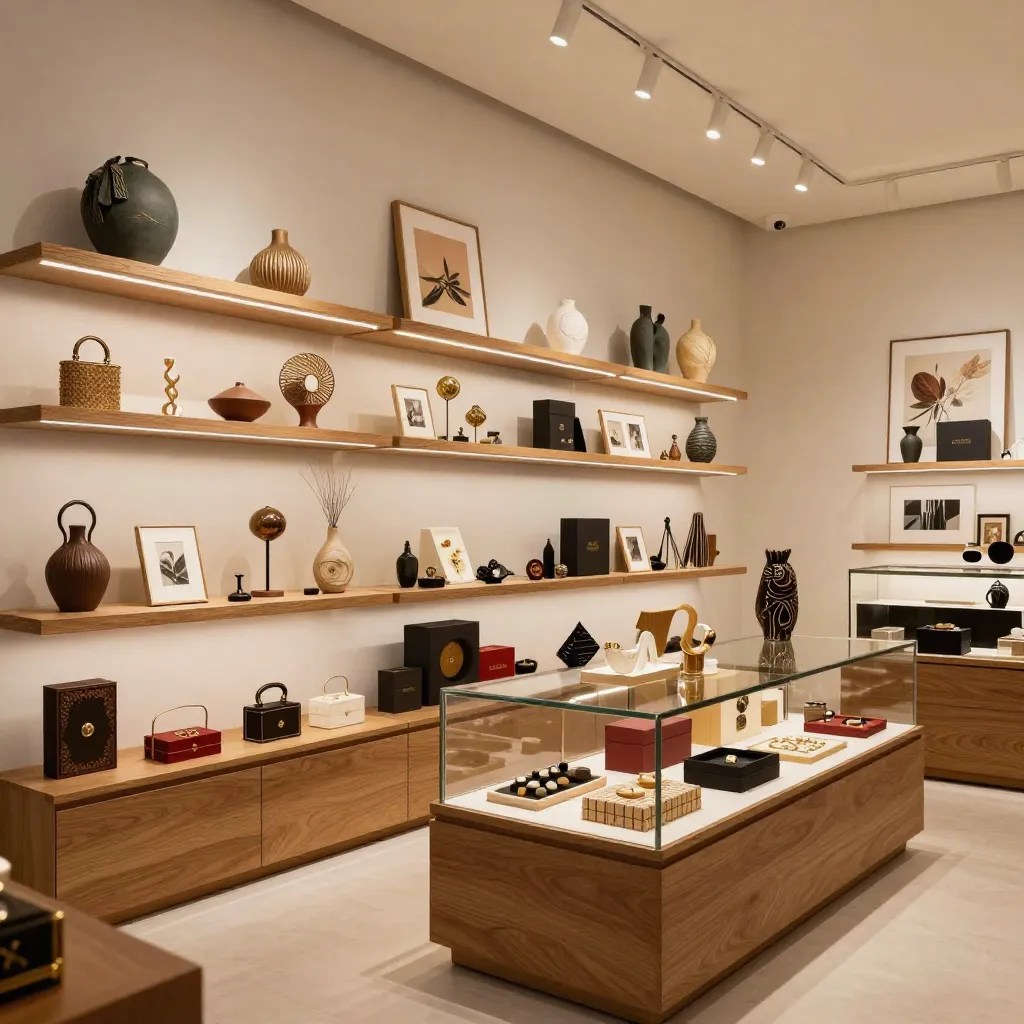 Textile art piece with geometric patterns